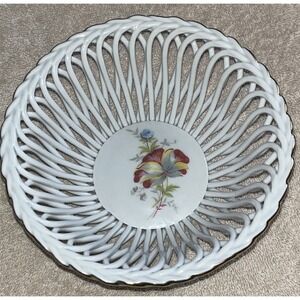 Apulum Bowl Porcelain‎ White Floral Dish